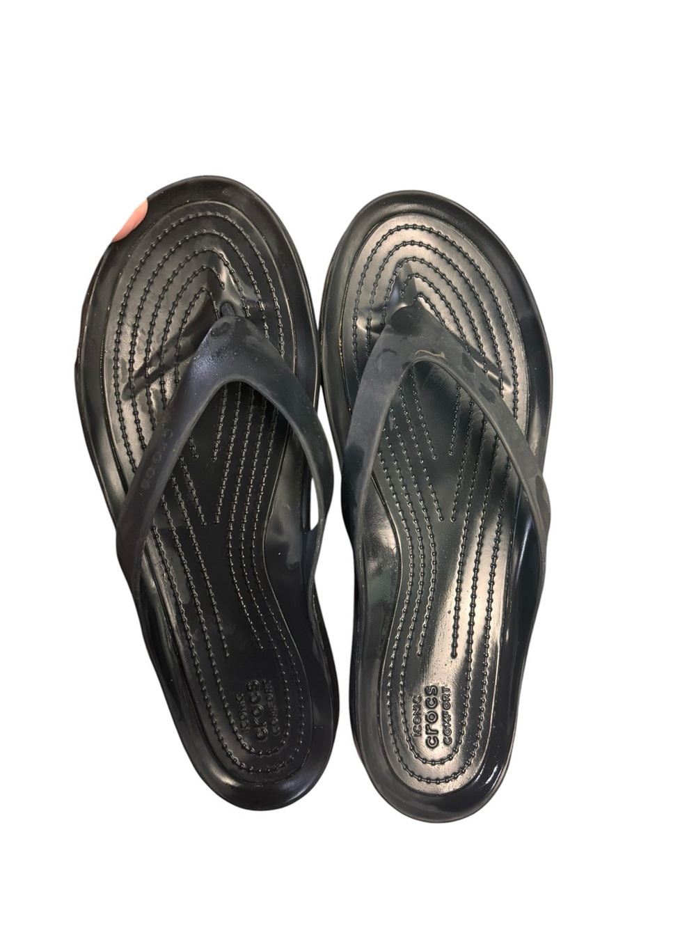 Crocs Kadee II Flip Flops Black Lightweight Comfort Thong Sandals Sz 10 - Picture 8 of 11